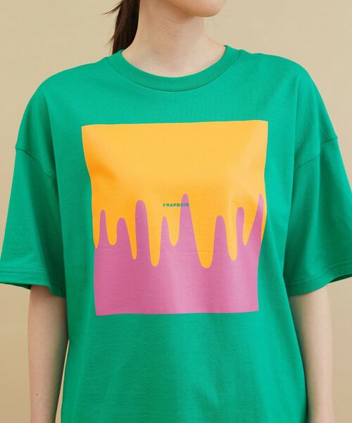 FRAPBOIS(フラボア)の「メルティーT(Tシャツ/カットソー・レディース・チャコールグレー/ホワイト/グリーン・1/2)」の22枚目の写真