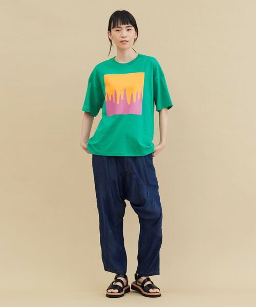 FRAPBOIS(フラボア)の「メルティーT(Tシャツ/カットソー・レディース・チャコールグレー/ホワイト/グリーン・1/2)」の14枚目の写真