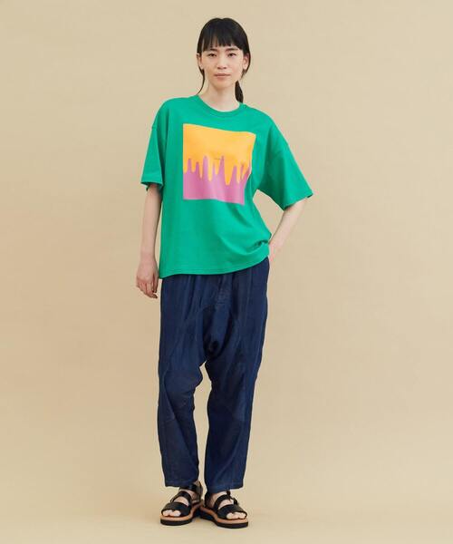 FRAPBOIS(フラボア)の「メルティーT(Tシャツ/カットソー・レディース・チャコールグレー/ホワイト/グリーン・1/2)」の6枚目の写真