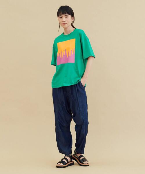 FRAPBOIS(フラボア)の「メルティーT(Tシャツ/カットソー・レディース・チャコールグレー/ホワイト/グリーン・1/2)」の10枚目の写真