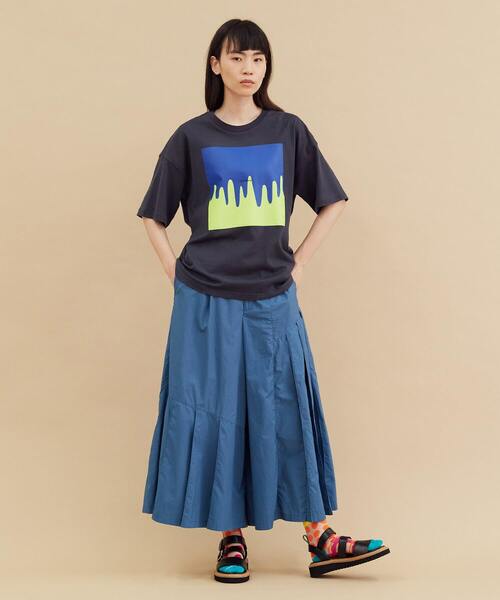 FRAPBOIS(フラボア)の「メルティーT(Tシャツ/カットソー・レディース・チャコールグレー/ホワイト/グリーン・1/2)」の7枚目の写真