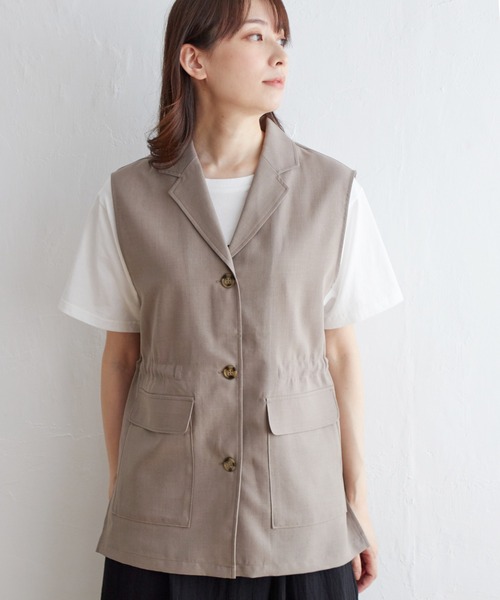 ikka(イッカ)の「さらっとウエストドロストジレ(ベスト・レディース・ブラック/ブラウン系その他・M/L)」の10枚目の写真