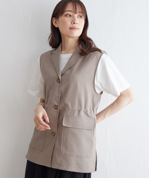 ikka(イッカ)の「さらっとウエストドロストジレ(ベスト・レディース・ブラック/ブラウン系その他・M/L)」の4枚目の写真