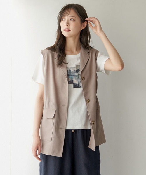 ikka(イッカ)の「さらっとウエストドロストジレ(ベスト・レディース・ブラック/ブラウン系その他・M/L)」の3枚目の写真