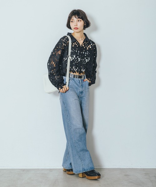 PAGEBOY(ページボーイ)の「レースエリツキカーディガン(カーディガン/ボレロ・レディース・ブラウン/オフホワイト/ブラック・FREE)」の11枚目の写真