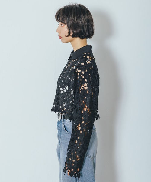 PAGEBOY(ページボーイ)の「レースエリツキカーディガン(カーディガン/ボレロ・レディース・ブラウン/オフホワイト/ブラック・FREE)」の22枚目の写真