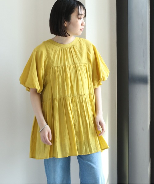 cepo（セポ）の「バンドカラー ティアードブラウス　２WAY（シャツ/ブラウス・レディース・イエロー/ブラック/オフホワイト・M）」の17枚目の写真