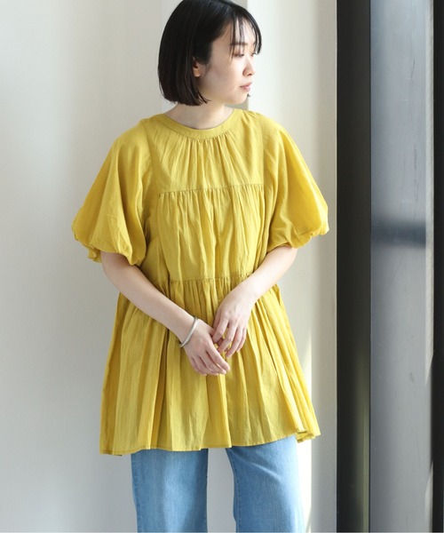 cepo（セポ）の「バンドカラー ティアードブラウス　２WAY（シャツ/ブラウス・レディース・イエロー/ブラック/オフホワイト・M）」の22枚目の写真