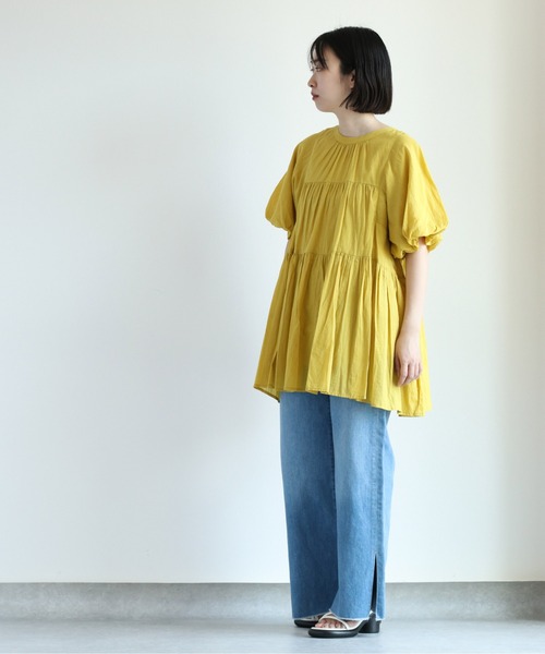 cepo（セポ）の「バンドカラー ティアードブラウス　２WAY（シャツ/ブラウス・レディース・イエロー/ブラック/オフホワイト・M）」の18枚目の写真