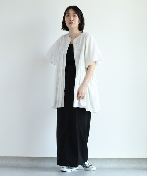 cepo（セポ）の「バンドカラー ティアードブラウス　２WAY（シャツ/ブラウス・レディース・イエロー/ブラック/オフホワイト・M）」の19枚目の写真