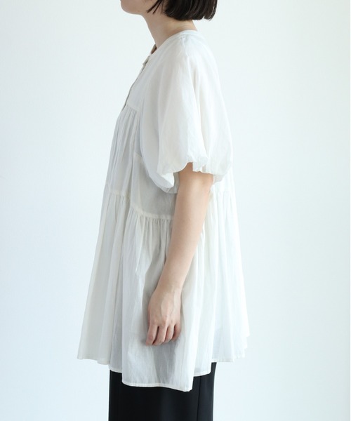 cepo（セポ）の「バンドカラー ティアードブラウス　２WAY（シャツ/ブラウス・レディース・イエロー/ブラック/オフホワイト・M）」の16枚目の写真