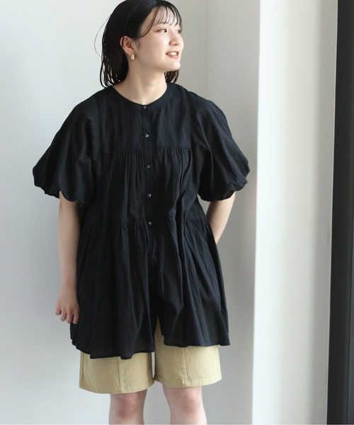 cepo（セポ）の「バンドカラー ティアードブラウス　２WAY（シャツ/ブラウス・レディース・イエロー/ブラック/オフホワイト・M）」の6枚目の写真