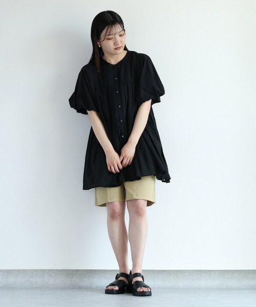 cepo（セポ）の「バンドカラー ティアードブラウス　２WAY（シャツ/ブラウス・レディース・イエロー/ブラック/オフホワイト・M）」の20枚目の写真