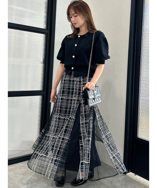 dazzlin（ダズリン）の「ビッグパーツカーデトップス（カーディガン/ボレロ・レディース・オフホワイト/ブラック/パープル・FREE）」の19枚目の写真