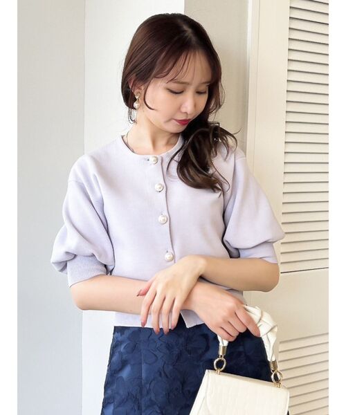 dazzlin（ダズリン）の「ビッグパーツカーデトップス（カーディガン/ボレロ・レディース・オフホワイト/ブラック/パープル・FREE）」の20枚目の写真