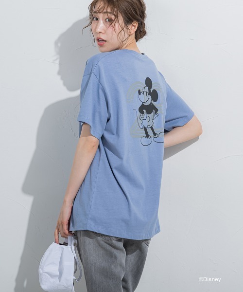 VICKY（ビッキー）の「【DISNEY/ディズニー ミッキーマウス】MICKEYオーバーサイズバックプリントTシャツ《洗濯機で洗える》（Tシャツ/カットソー・レディース・ホワイト/ベージュ/ブルー/チャコールグレー・M）」の4枚目の写真