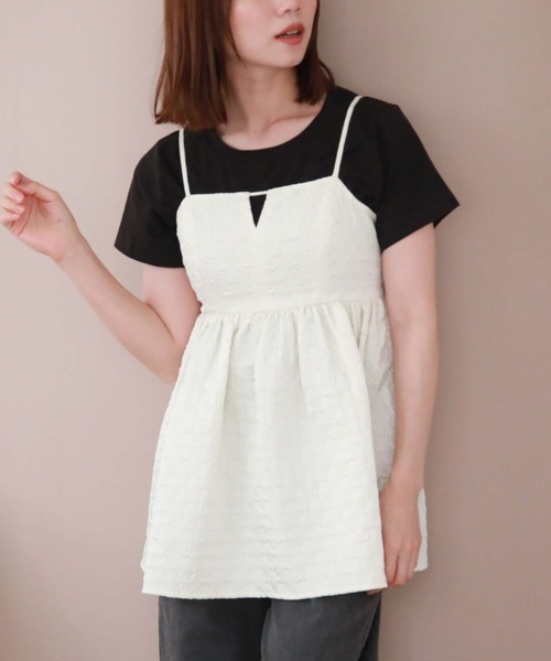 archives（アルシーヴ）の「ＢａｃｋレースＵＰエンボスキャミチュニック（シャツ/ブラウス・レディース・ピンク/ブラック/アイボリー・MEDIUM）」の10枚目の写真