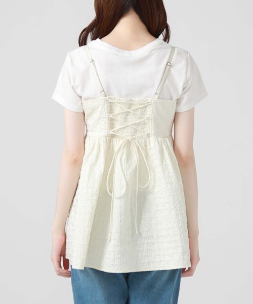 archives（アルシーヴ）の「ＢａｃｋレースＵＰエンボスキャミチュニック（シャツ/ブラウス・レディース・ピンク/ブラック/アイボリー・MEDIUM）」の8枚目の写真