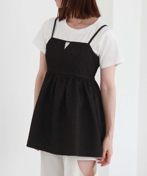 archives（アルシーヴ）の「ＢａｃｋレースＵＰエンボスキャミチュニック（シャツ/ブラウス・レディース・ピンク/ブラック/アイボリー・MEDIUM）」の12枚目の写真