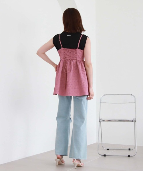 archives（アルシーヴ）の「ＢａｃｋレースＵＰエンボスキャミチュニック（シャツ/ブラウス・レディース・ピンク/ブラック/アイボリー・MEDIUM）」の20枚目の写真