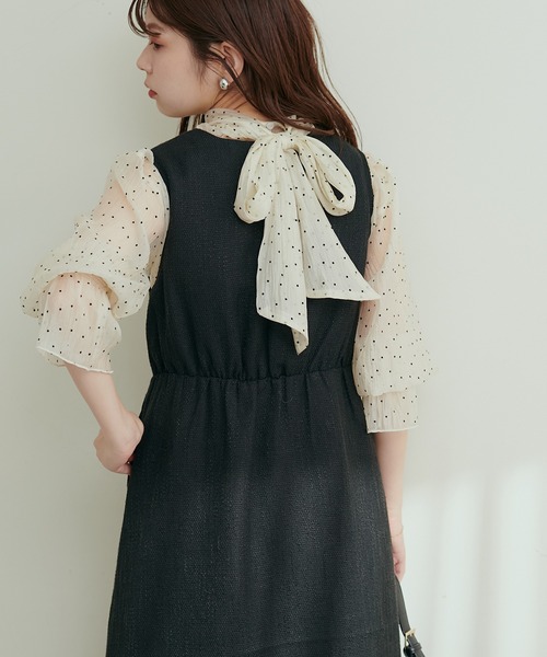 natural couture（ナチュラルクチュール）の「シアードット&シアー花柄  