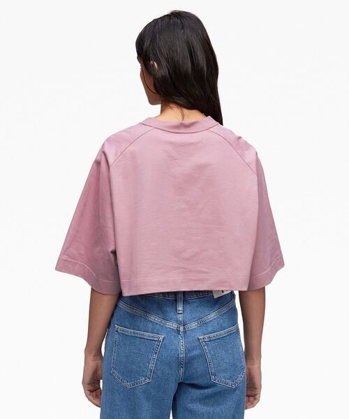 [CKJeans] Relax Fit Heavy Cotton Crew Neck T★すぐ品切れ★ セール】STNDRD ロゴ リラックス クロップド Tシャツ（Tシャツ