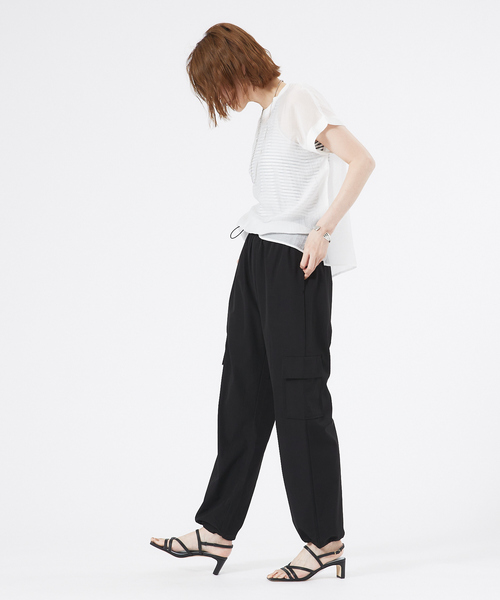 abahouse mavie（アバハウスマヴィ）の「シアーフレンチスリーブブラウス&タンクトップセット（Tシャツ/カットソー・レディース・ホワイト/ブラック/ブラウン系その他・フリー）」の6枚目の写真