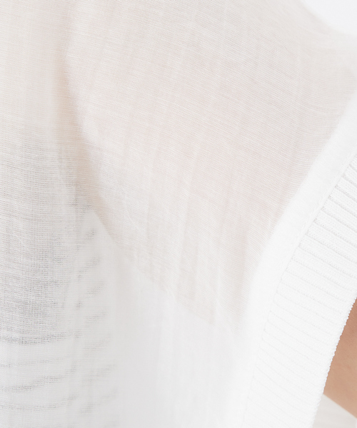 abahouse mavie（アバハウスマヴィ）の「シアーフレンチスリーブブラウス&タンクトップセット（Tシャツ/カットソー・レディース・ホワイト/ブラック/ブラウン系その他・フリー）」の4枚目の写真