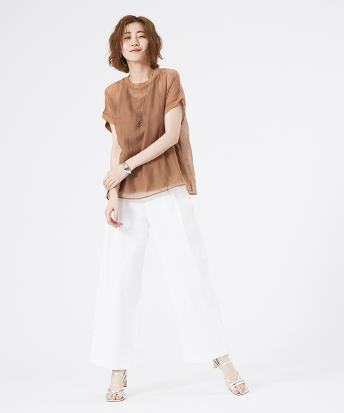 abahouse mavie（アバハウスマヴィ）の「シアーフレンチスリーブブラウス&タンクトップセット（Tシャツ/カットソー・レディース・ホワイト/ブラック/ブラウン系その他・フリー）」の22枚目の写真