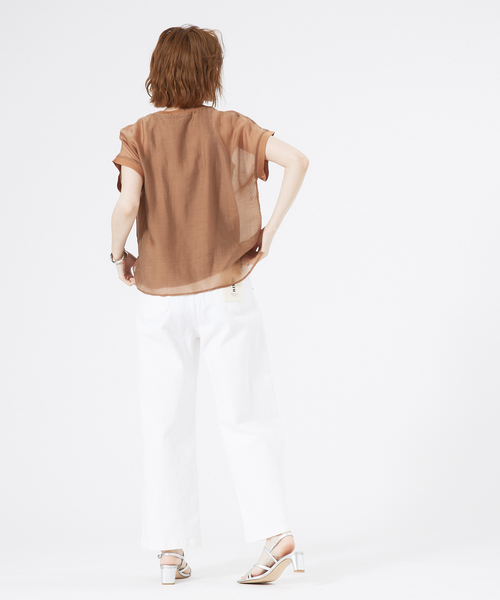 abahouse mavie（アバハウスマヴィ）の「シアーフレンチスリーブブラウス&タンクトップセット（Tシャツ/カットソー・レディース・ホワイト/ブラック/ブラウン系その他・フリー）」の12枚目の写真