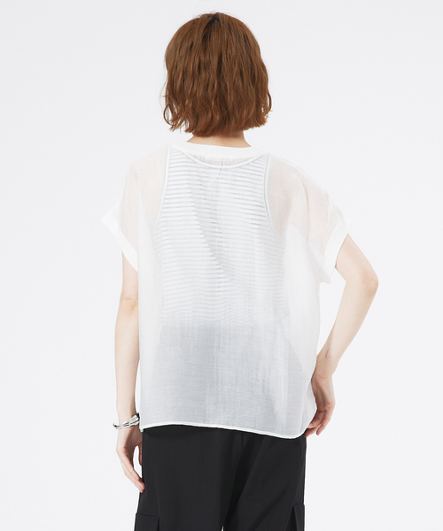 abahouse mavie（アバハウスマヴィ）の「シアーフレンチスリーブブラウス&タンクトップセット（Tシャツ/カットソー・レディース・ホワイト/ブラック/ブラウン系その他・フリー）」の16枚目の写真