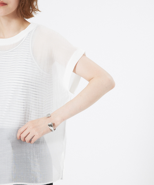 abahouse mavie（アバハウスマヴィ）の「シアーフレンチスリーブブラウス&タンクトップセット（Tシャツ/カットソー・レディース・ホワイト/ブラック/ブラウン系その他・フリー）」の21枚目の写真