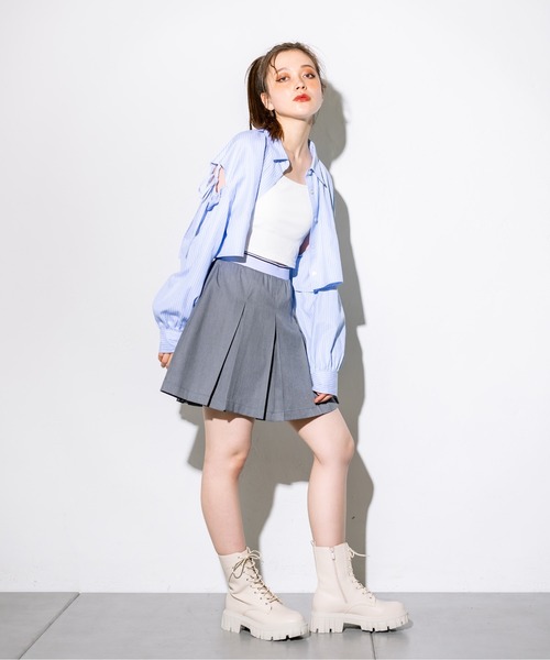 OLIVE des OLIVE(オリーブデオリーブ)の「タンクソールレースアップショートブーツ 1032130020(ブーツ・レディース・ブラック/アイボリー・SMALL/MEDIUM/LARGE)」の3枚目の写真