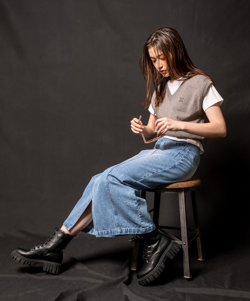 OLIVE des OLIVE(オリーブデオリーブ)の「タンクソールレースアップショートブーツ 1032130020(ブーツ・レディース・ブラック/アイボリー・SMALL/MEDIUM/LARGE)」の19枚目の写真