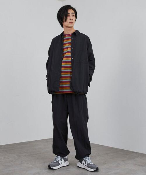 coen（コーエン）の「ナイロンワッシャーシャツジャケット（セットアップ対応）（シャツ/ブラウス・メンズ・ブラック/ダークグレー・S/M/L/XL）」の10枚目の写真