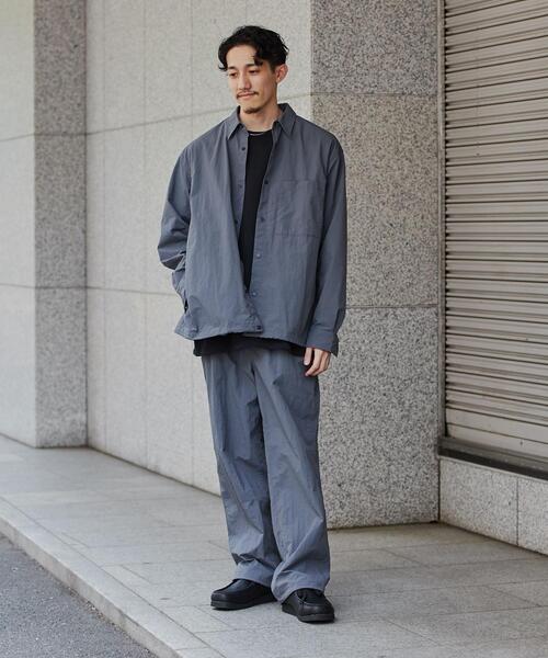 coen（コーエン）の「ナイロンワッシャーシャツジャケット（セットアップ対応）（シャツ/ブラウス・メンズ・ブラック/ダークグレー・S/M/L/XL）」の13枚目の写真