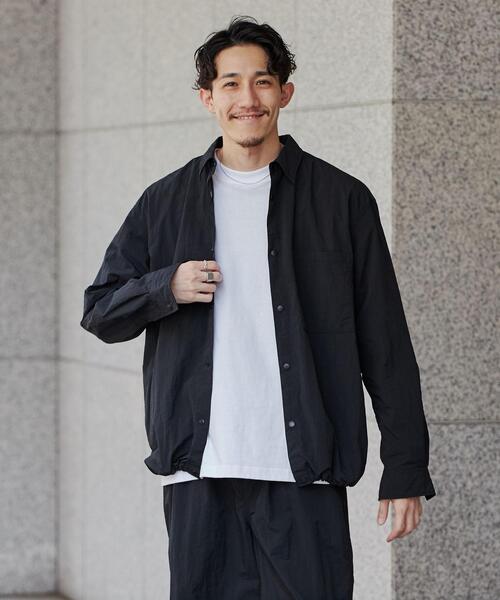 coen（コーエン）の「ナイロンワッシャーシャツジャケット（セットアップ対応）（シャツ/ブラウス・メンズ・ブラック/ダークグレー・S/M/L/XL）」の21枚目の写真