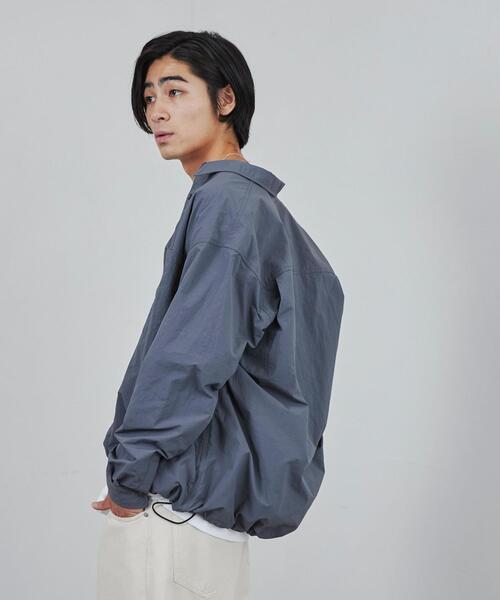coen（コーエン）の「ナイロンワッシャーシャツジャケット（セットアップ対応）（シャツ/ブラウス・メンズ・ブラック/ダークグレー・S/M/L/XL）」の8枚目の写真
