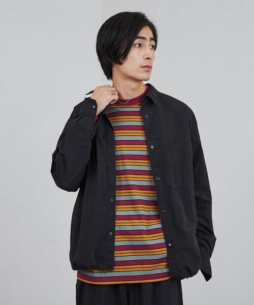 coen（コーエン）の「ナイロンワッシャーシャツジャケット（セットアップ対応）（シャツ/ブラウス・メンズ・ブラック/ダークグレー・S/M/L/XL）」の18枚目の写真