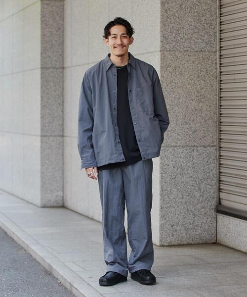 coen（コーエン）の「ナイロンワッシャーシャツジャケット（セットアップ対応）（シャツ/ブラウス・メンズ・ブラック/ダークグレー・S/M/L/XL）」の5枚目の写真
