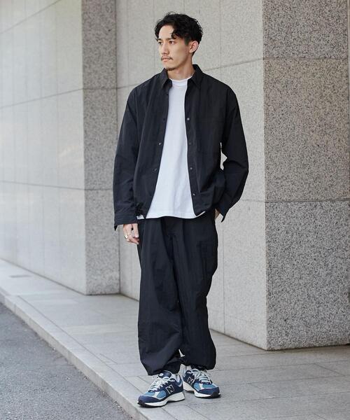 coen（コーエン）の「ナイロンワッシャーシャツジャケット（セットアップ対応）（シャツ/ブラウス・メンズ・ブラック/ダークグレー・S/M/L/XL）」の12枚目の写真