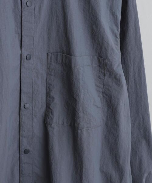 coen（コーエン）の「ナイロンワッシャーシャツジャケット（セットアップ対応）（シャツ/ブラウス・メンズ・ブラック/ダークグレー・S/M/L/XL）」の6枚目の写真