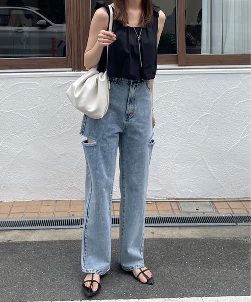 LE MORE（リモア）の「バルーンショートタンクブラウス（シャツ/ブラウス・レディース・ベージュ/アイボリー/ブラック・FREE）」の11枚目の写真