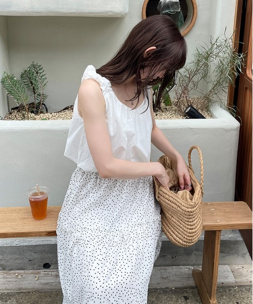 LE MORE（リモア）の「バルーンショートタンクブラウス（シャツ/ブラウス・レディース・ベージュ/アイボリー/ブラック・FREE）」の21枚目の写真