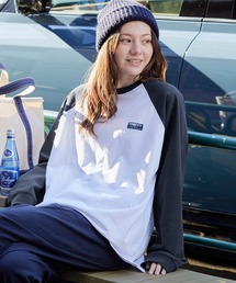 ヘビーウェイトファンクショナルファブリック ビッグシルエット ラグランスリーブクルーネック長袖Tシャツ / 抗菌・防臭【THE CRAFT CREW PRODUCTS】ネイビー系