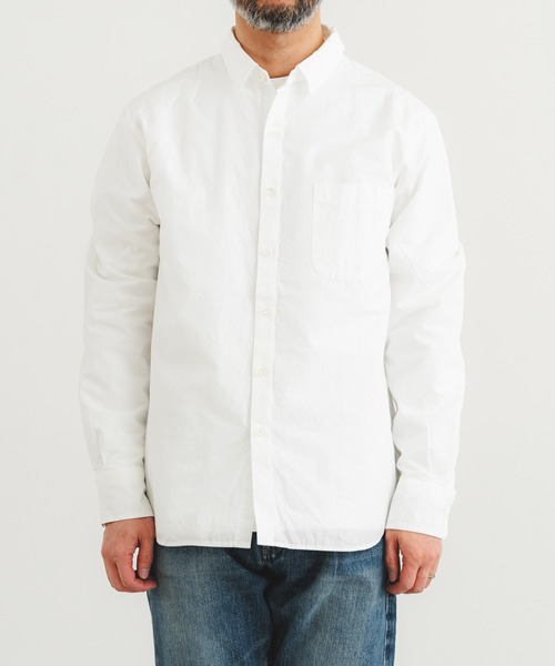 quadro（クオドロ）の「綿麻ダンプ近江晒レギュラーシャツ（シャツ/ブラウス・メンズ・ホワイト・MEDIUM/LARGE）」の11枚目の写真