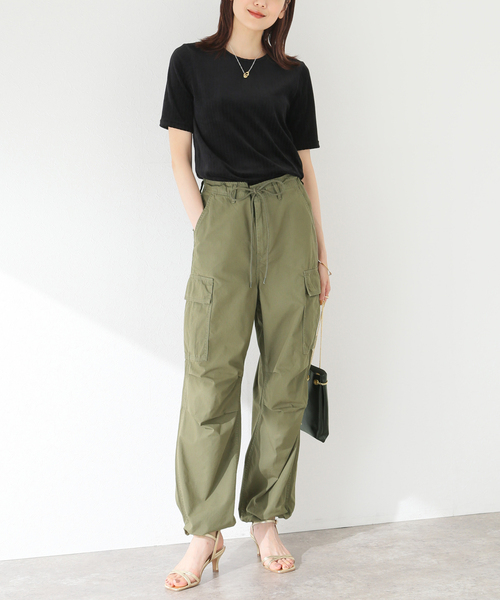IENA☆ ウォッシャブルカーゴスラックス☆カーキ36 追加