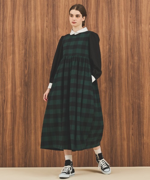 MERLOT（メルロー）の「ギンガムチェックオールインワン（つなぎ/オールインワン・レディース・グリーン/ブラック/ホワイト・FREE）」の20枚目の写真