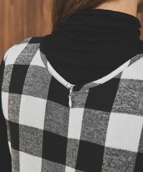 MERLOT（メルロー）の「ギンガムチェックオールインワン（つなぎ/オールインワン・レディース・グリーン/ブラック/ホワイト・FREE）」の17枚目の写真