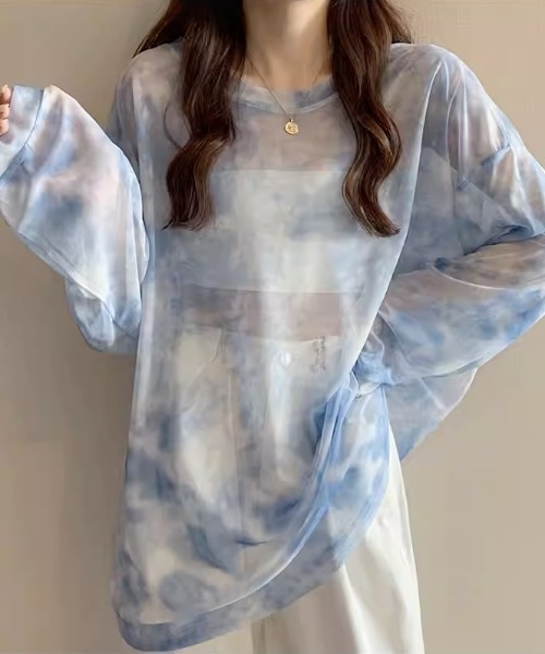 NOVESSEL（ノベセル）の「A'GEM/9 × .kom『NOVESSEL/ノベセル』シースルーTシャツ（Tシャツ/カットソー・レディース・ブルー/ブラック・FREE）」の2枚目の写真